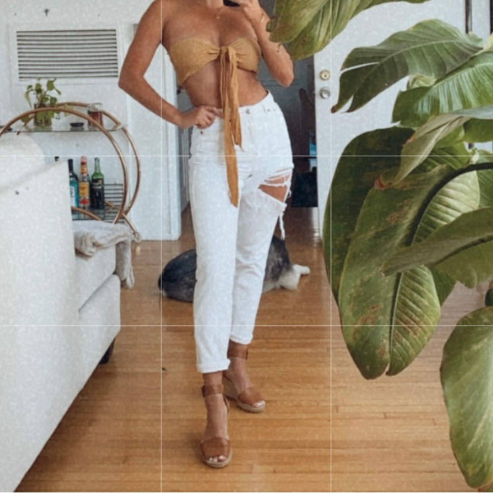 Off white mom jeans